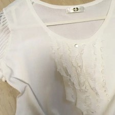 Japanese Vintage Mori Girl Lace Short Sleeve Knit M Size Light Cool