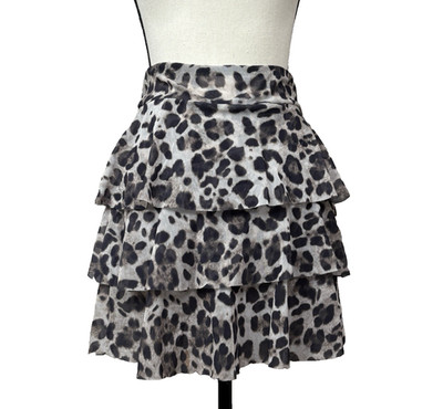 Caché Mini Leopard Print Skirt Womens XS Party Fairy Y2K Cheetah Cosplay