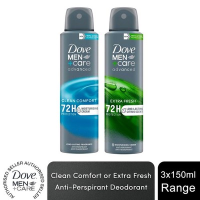 3x Dove Men+Care Advanced Antitranspirant Deodorant 72H Protection - 150 ml