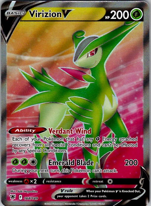 Virizion V (Full Art) SWSH10: Astral Radiance 164/189 Holo NM