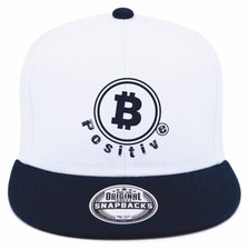 👔 Be Positive – Bitcoin – Kappe – Snapback – Weiß/Blau - Unisex 👔 - Neu