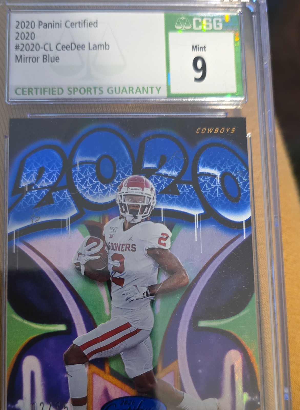 2020 Panini Certified - 2020 CeeDee Lamb #2020-CL Mirror Blue /75 (RC)