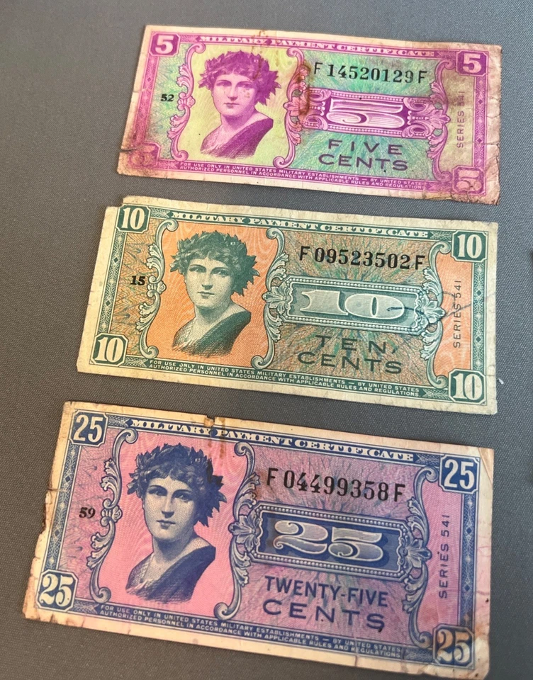 Series 541 $1 & 5-50 Cent US Military Payment Certificate.  Lot of 5 Notes - Image 2 of 4