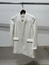 Tahari White Open Front Long Blazer Jacket Women’s (Size 4)