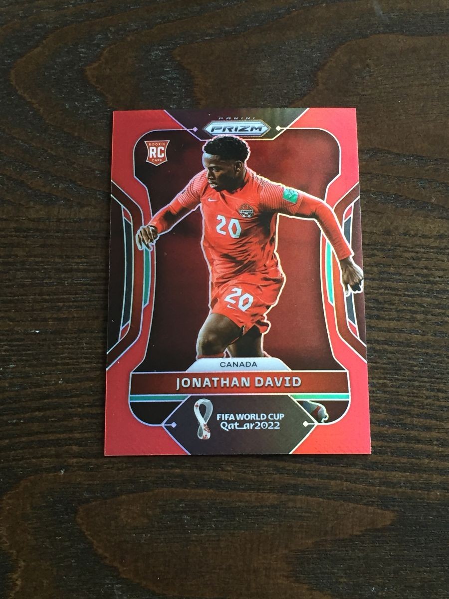 2022 Panini Prizm World Cup Jonathan David Rookie RC Red 86/399 Canada Juventus