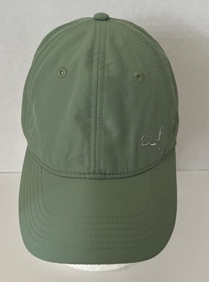 Puma Hat Dad Baseball Green Leaping Logo Strap Back