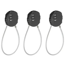 3PCS 7.8" Small Combination Lock Black