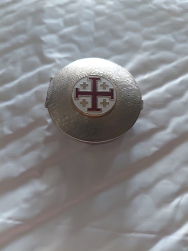 Jerusalem Cross Design 7 Host Pyx, 2 Inch