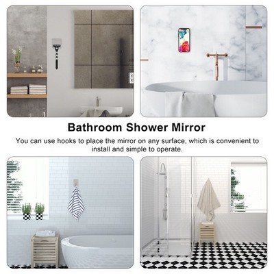 Large Fogless Shower Mirror Acrylic Shaving Mirror Bathroom Accessories With SET
