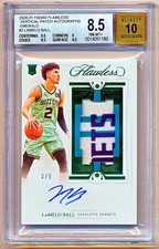 2020-21 Flawless Lamelo Ball Emerald Vertical Patch Auto Rc #VPA-LAM /5 BGS 8.5