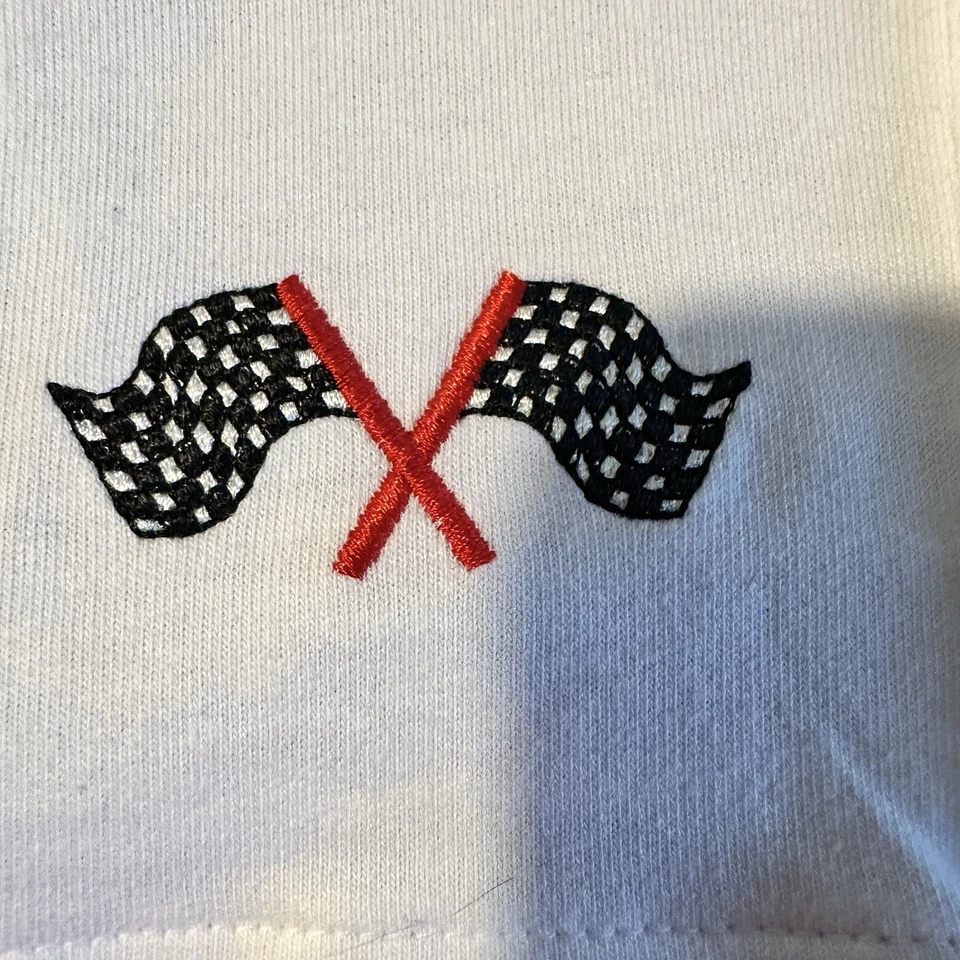 De colección Años 90 Bordado Coche de Carreras Mameluco Una Pieza Pijama a Cuadros 6-9 Meses Foto 2 de 4