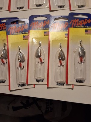 Mepps B0 S Aglia In-Line Spinner 1/12 oz, Plain Treble Hook, Silver Blade, NOS