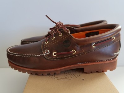 TIMBERLAND 3 EYE BOAT SHOES SZ 13 LUG LOAFER HANDSEWN LEATHER MOCASSINS 30003