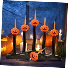 Halloween Pumpkin Bubble Candle Lamps, Plug in Electric Window Candle 5 Lights