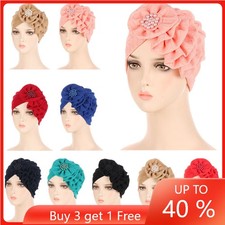 Women Flower Scarf Hijab Hat Muslim Hair Loss Cancer Chemo Caps Turban Head Wrap