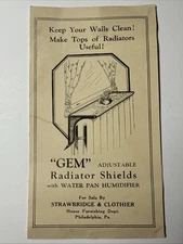 Vtg GEM Radiator Shields Strawbridge & Clothier Brochure Ads Philadelphia PA