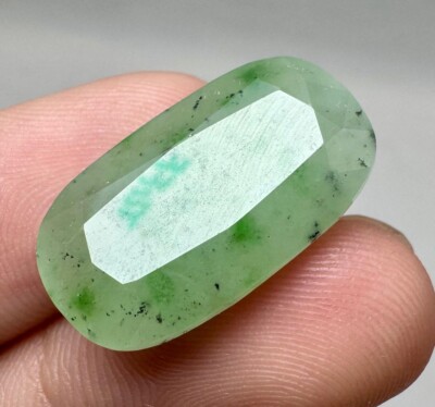 22.60 Carat Top Green Dote Grossular Garnet Cut Gemstone From Neighbor AFG