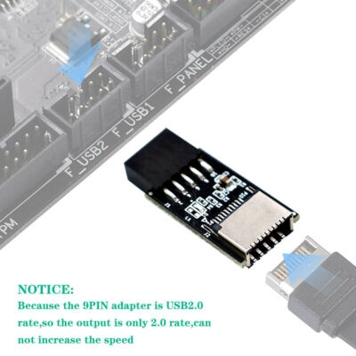 New Version USB 3.1 Front Panel Socket Key-A Type-E to USB 2.0 9Pin Header Male