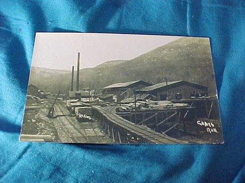 Early 20thc LUMBER MILL in GRAYS RUN Pennsylvania REAL PHOTO POSTCARD