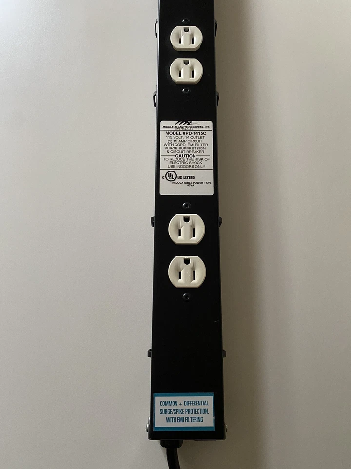 Middle Atlantic 14-Outlet Heavy Duty Power Strip Model PD-1415 Made in USA - Image 4 of 4