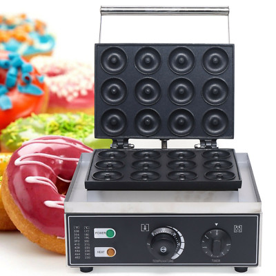 1550W?Commercial Nonstick Electric Mini Doughnut Donut Machine Maker 12pcs Baker