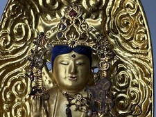 Y8548 STATUE wood carving Buddha figurine figure Japan antique interior decor