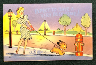 humor cartoon postcard expect to have a very busy time