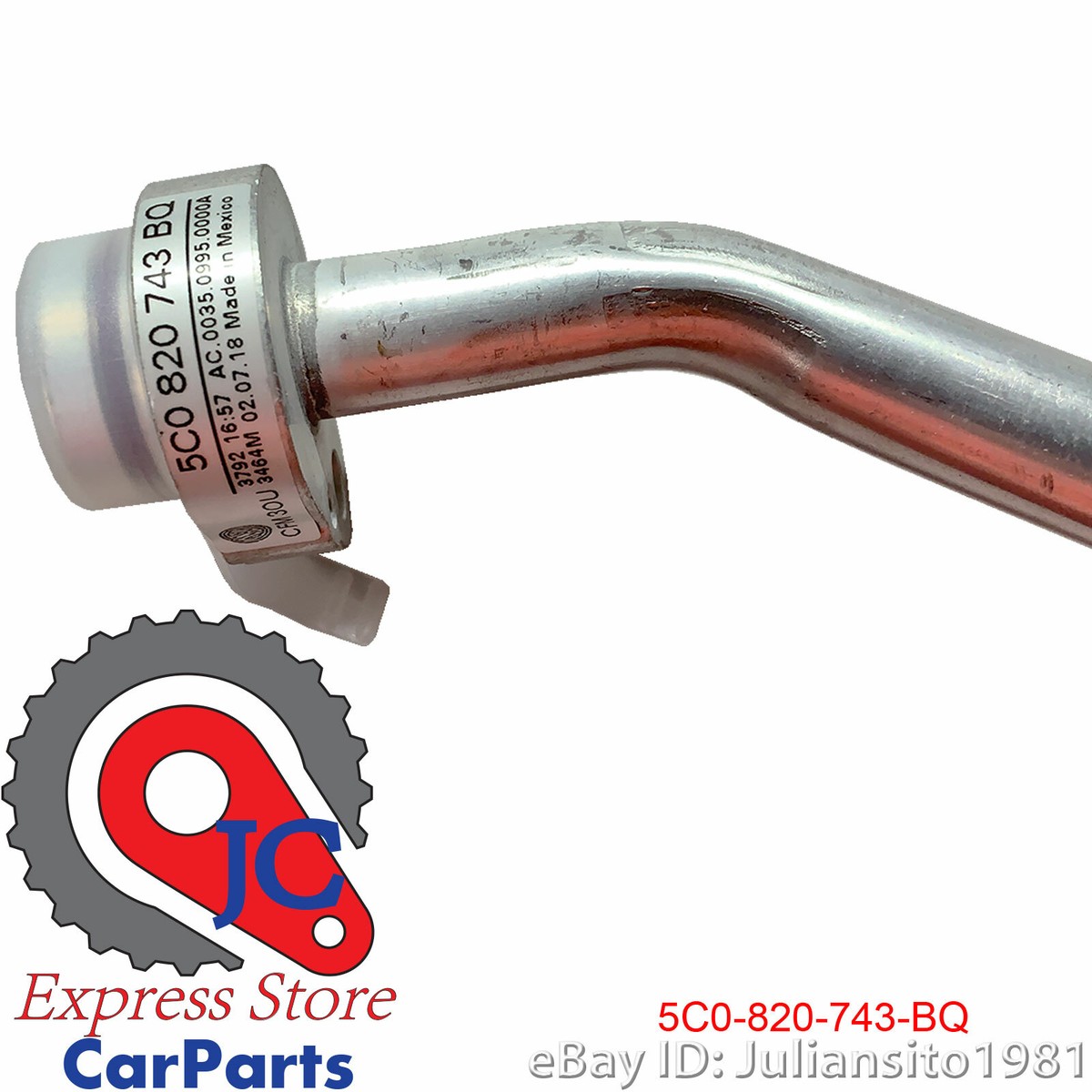 5C0820743BQ VOLKSWAGEN NEW GENUINE OEM JETTA AC REFRIGERANT LINE