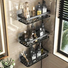 Stainless Steel Wall Mounted Bathroom Shower Shelf Storage Basket Rack