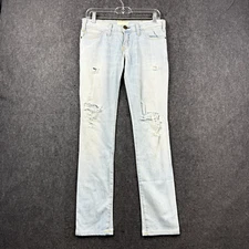 Current Elliot The Skinny Jeans Women's 26 Blue Light Wash Distressed