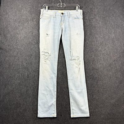 Current Elliot The Skinny Jeans Women's 26 Blue Light Wash Distressed