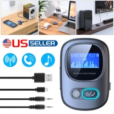Bluetooth 5.3 USB Wireless Transmitter Portable Receiver Audio Adapter 3.5mm Aux