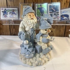 Vintage - 1998 The Encore Group, 7" Santa with Powder & Sign, Christmas Figurine