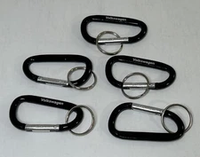 Black Volkswagen Carabiner 2 3/8 Long Hook Clips Spring Snap Lot of 5