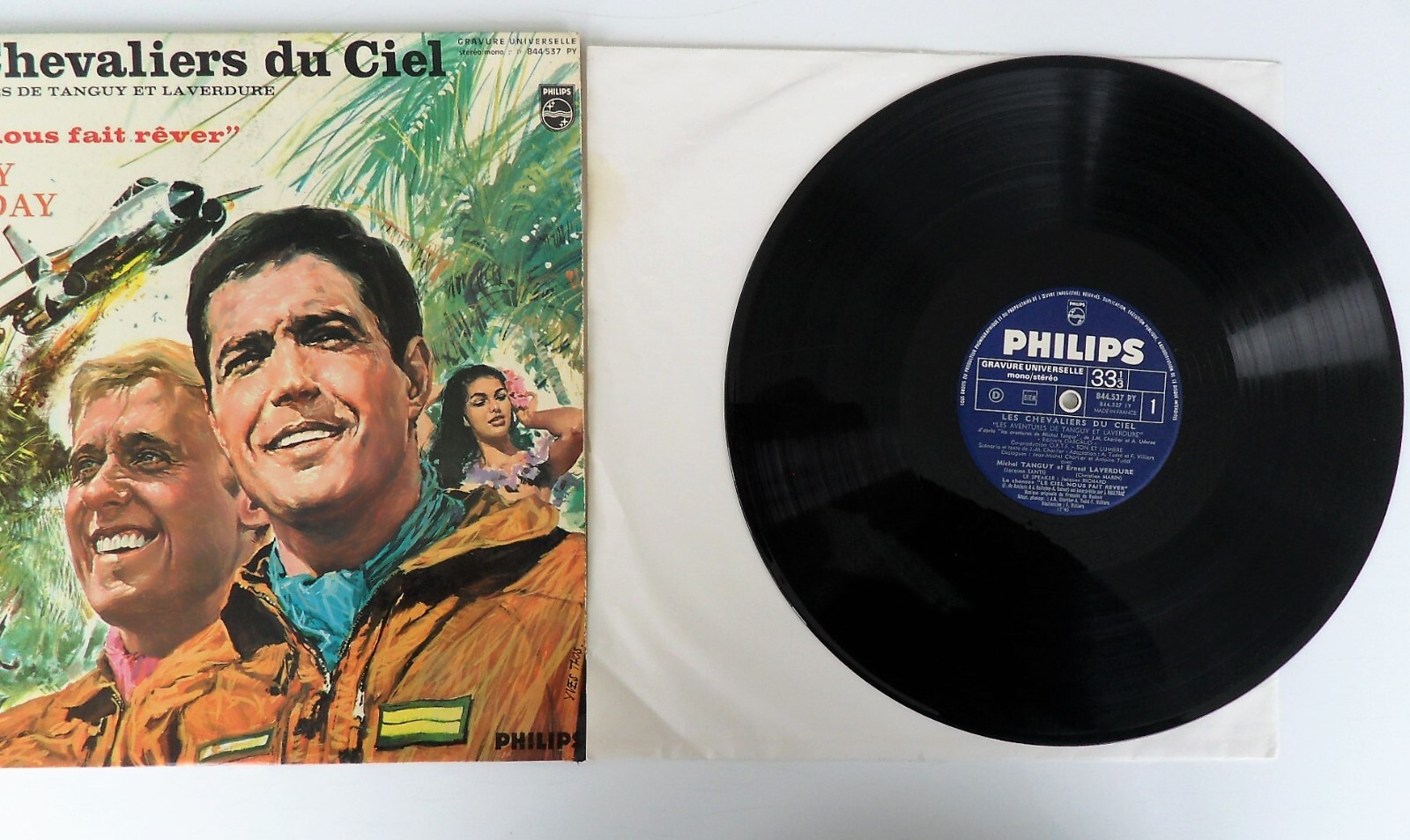 Rare Disque BD 33 cm"Les Chevaliers du Ciel" Tanguy et Laverdure Johnny