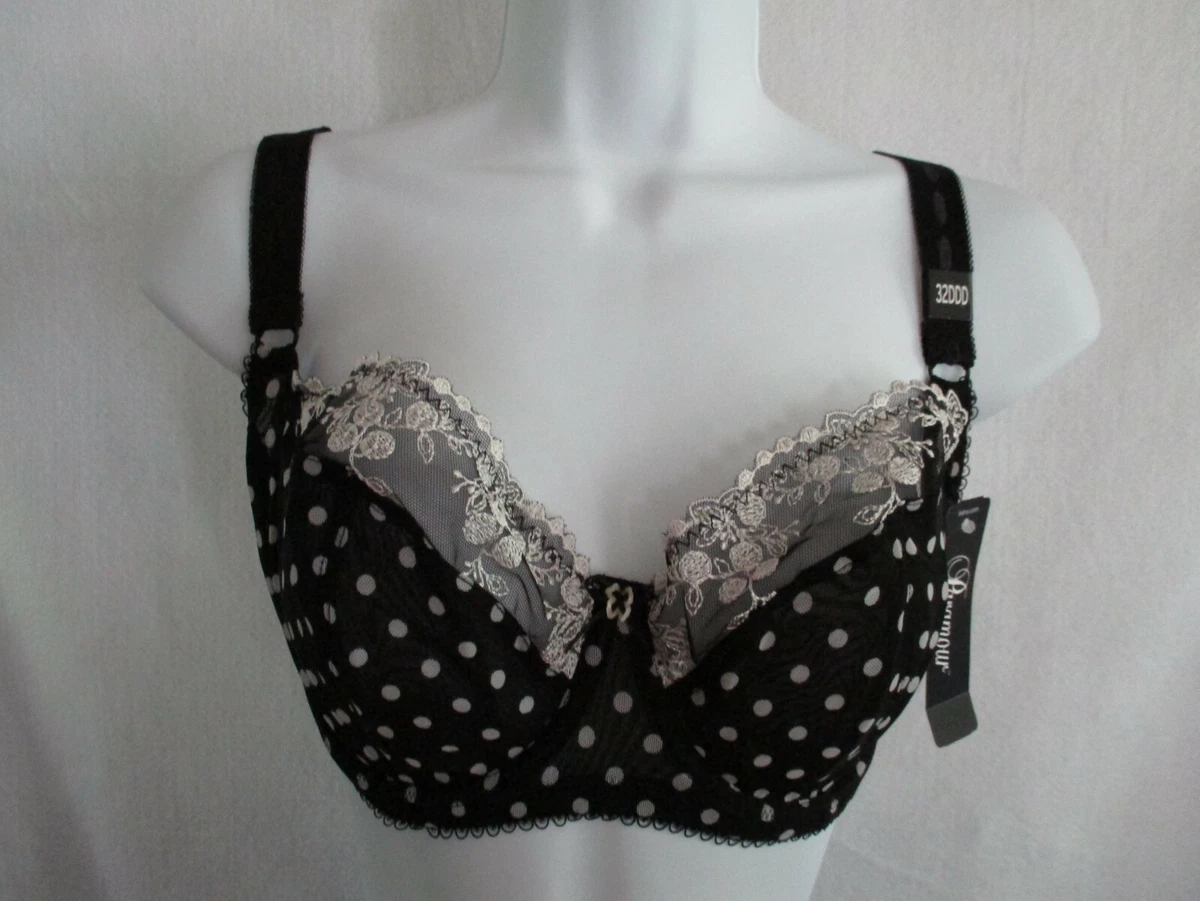 Paramour Bra 32DDD Women's Polka Dot Underwire Unlined Bra Size 32DDD