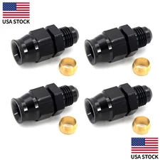 4PCS 6/8AN Male Flare to 3/8 Fuel Hardline Tube Fitting Adapter Anodized