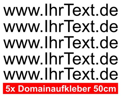 Samunshi 5x Domainname Domainaufkleber 50 cm Werbung 25 Farben