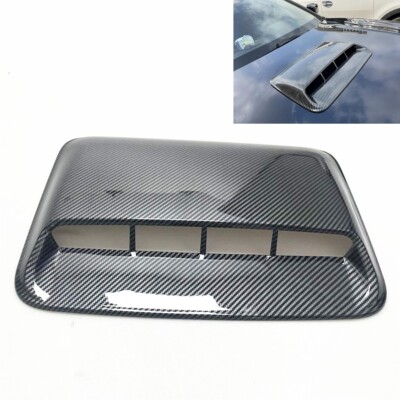 Car Air Flow Scoop Hood Intake Vent Bonnet Cover Carbon Fiber Look Decorative