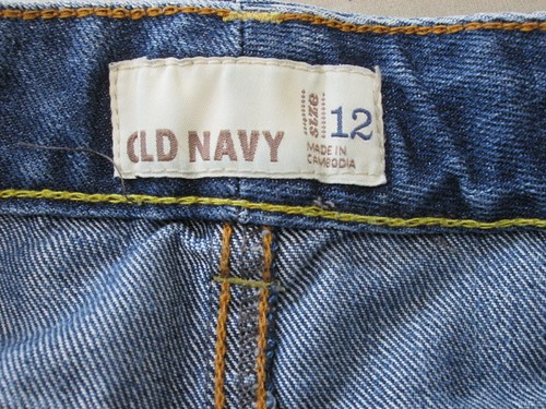 Old Navy Jean Skirt Girls Size 12 27x12 Distressed Pockets 88-23303 - Picture 3 of 5