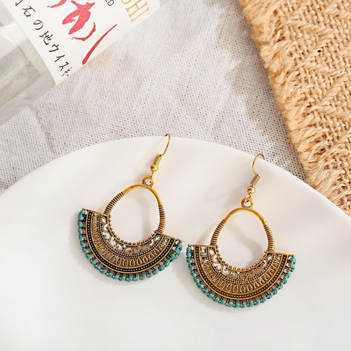 Mujeres Boho Patrón Retro Puño Ahuecado Elegante Gancho Pendientes Joyería Regalo - Imagen 30 de 140