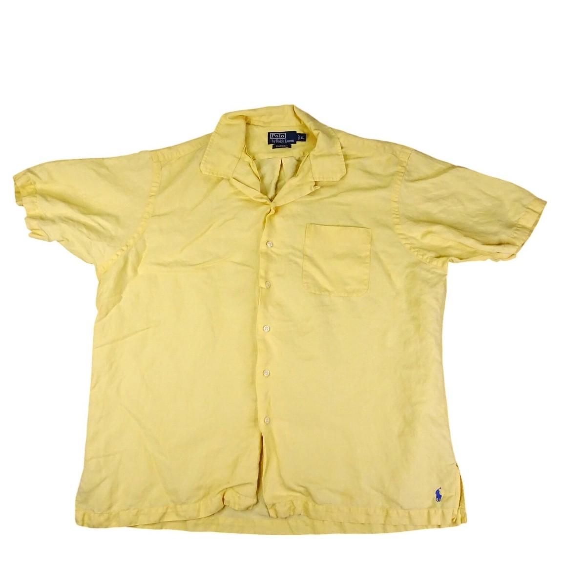 Polo Ralph Lauren Shirt Men XL Yellow Silk Blend Caldwell