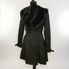 Bebe Fur Collar Trench Coat Large