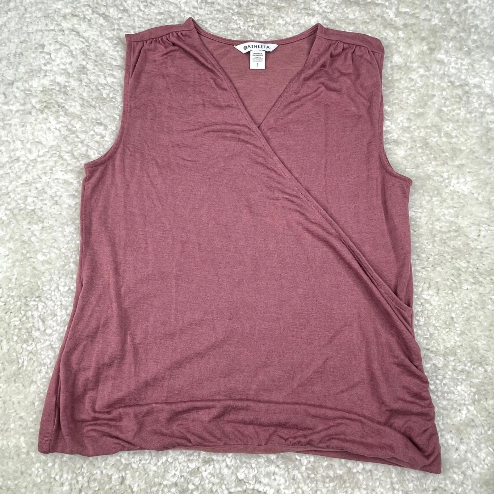 Athleta Breezy Wrap Tank Mauve Pink Womens XS