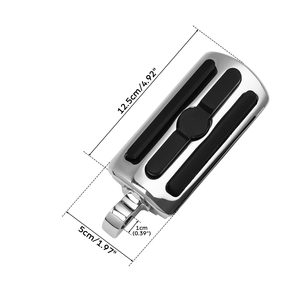 10mm Highway Foot Pegs Footrest Chrome Fit For Harley Davidson Touring Softail - Image 3 of 4