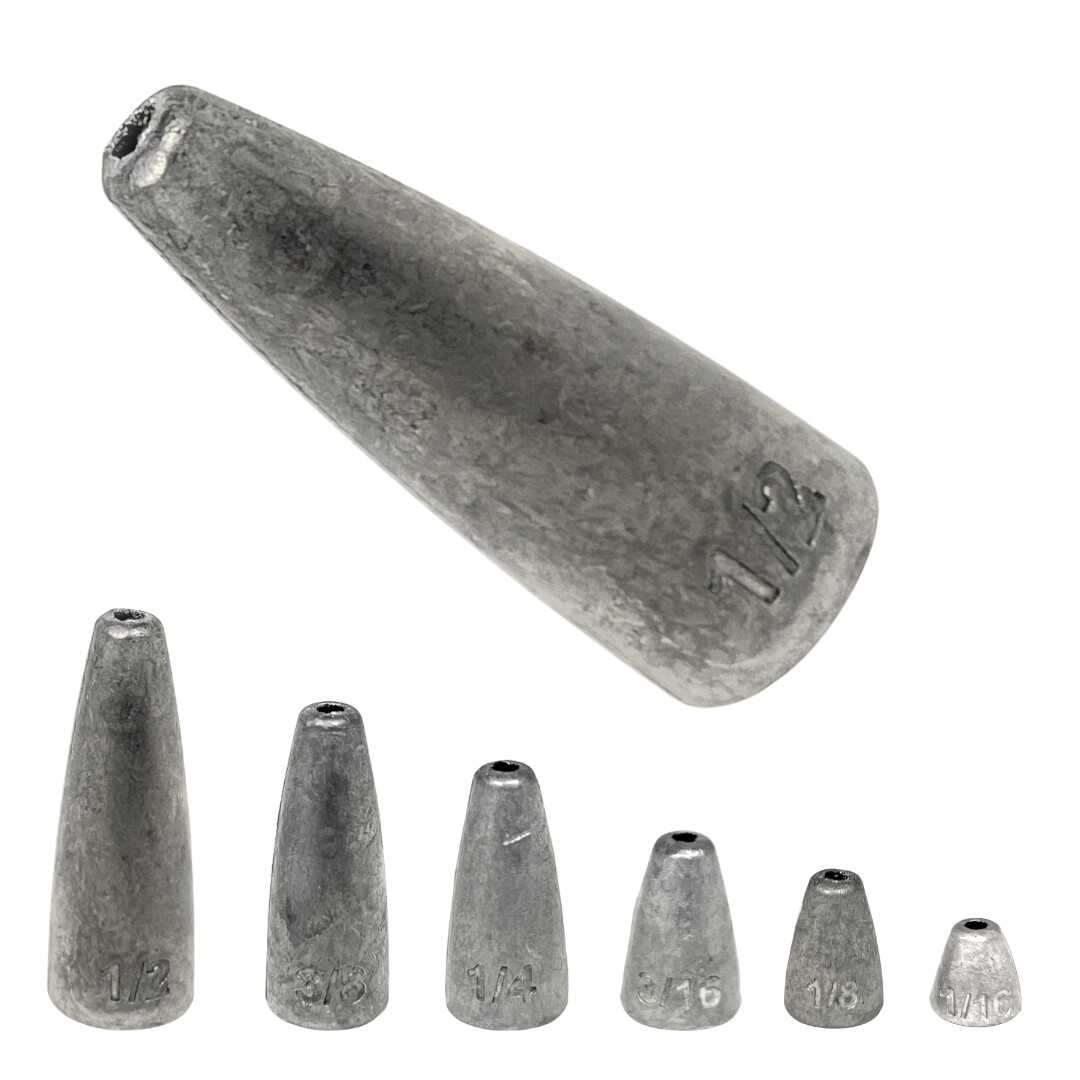 Lead Fishing Weights Reaction Tackle 25-Pack Bullet Weights