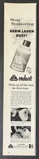 1957 O-Cedar Endust Stop Scattering Germ Laden Dust B&W Vintage Print Ad