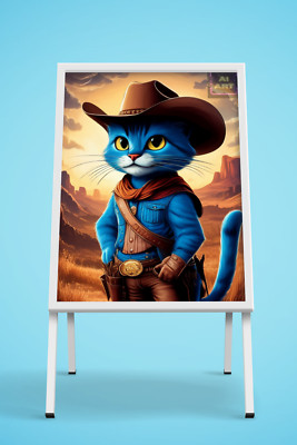 Funny Comic Ai Art Digital Cartoon Style Poster - Billy the Cat #52
