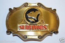 Vintage Original 1978 Herman Survivors Hunting Hiking Boots Brass Belt Buckle