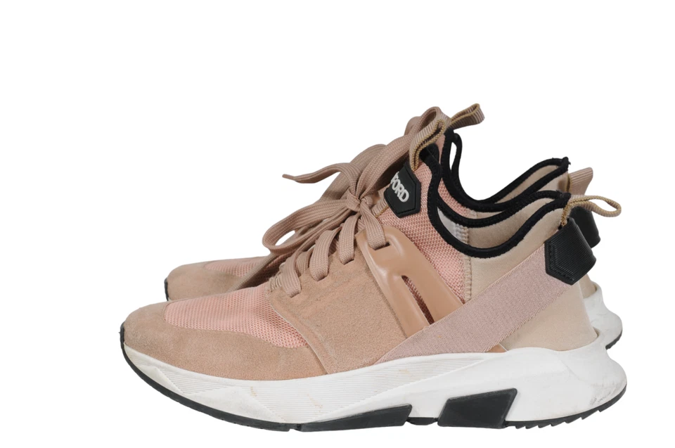 Tom Ford Women Jago Low Top Sneakers US 7.5 EU 37.5 Pink Nylon Mesh Trainers - Image 4 of 4